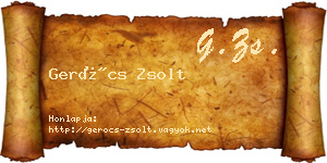 Gerócs Zsolt névjegykártya